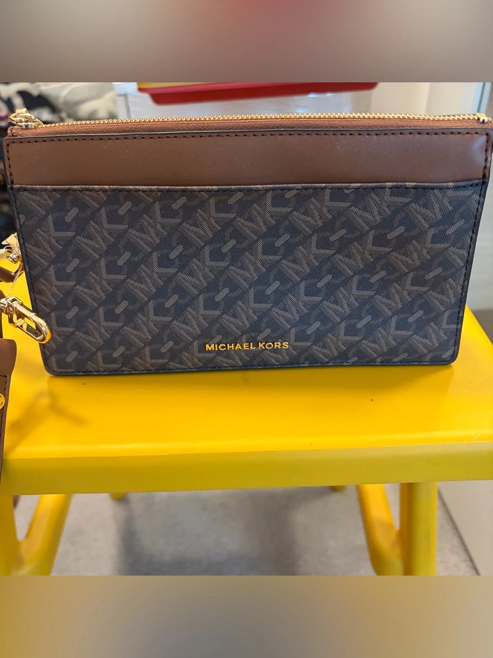Michael Kors Brown/Black Signature Logo Crossbody
